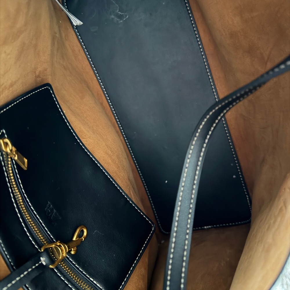 Italian Leather Black Tote Bag Made in Italy - Picture 13 of 15